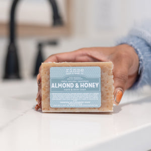 handmade natural bar soap in Almond Honey by Rinse Bath & Body - alternate angle