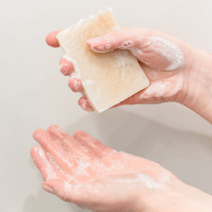 Almond Honey handmade natural bar soap from Rinse - paraben-free since 2003 - detail view
