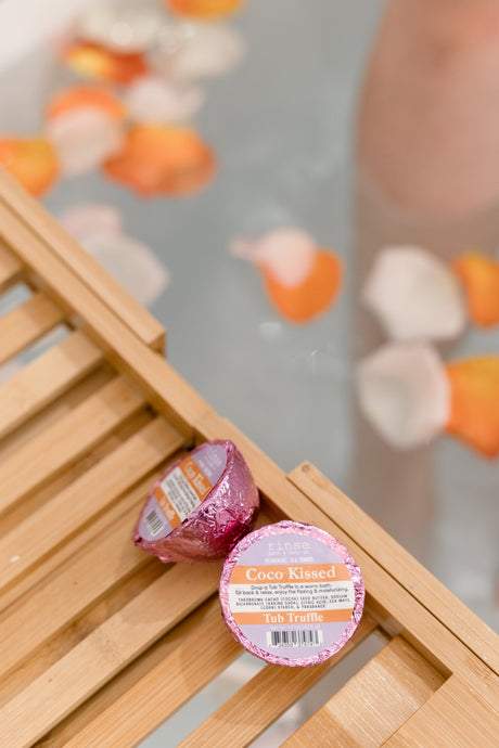 Cocoa Butter Bath Bomb (Tub Truffle) Coco Kissed — in-use