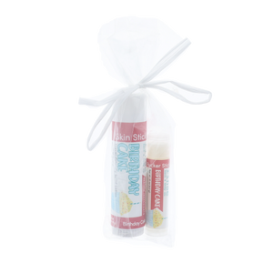 Birthday Cake Gift Set | Solid Lotion + Lip Balm Stick Bundle | Gift | Rinse