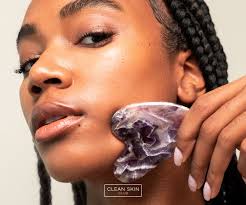 Rinse Amethyst Gua Sha - handmade with care - alternate angle