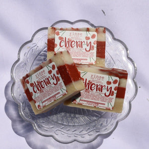 Natural handmade natural bar soap | Cherry | Rinse Bath & Body Co. - detail view