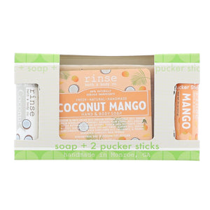natural bath and body gift set in Coconut Mango by Rinse Bath & Body