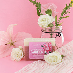 Natural handmade natural bar soap | Gardenia | Rinse Bath & Body Co. - detail view