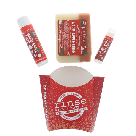 Rinse Warm Apple Cider Fry Bundle - handmade natural product - alternate angle
