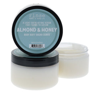 Rinse Almond Honey natural sugar scrub - gentle exfoliation for soft skin