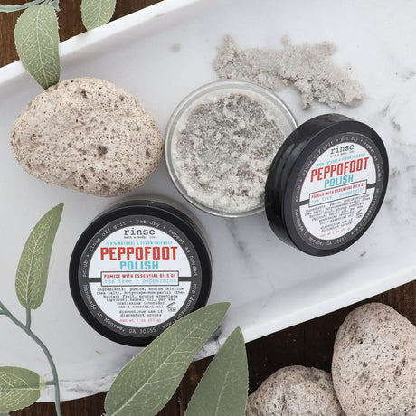 Natural peppermint foot balm | Peppermint | Rinse Bath & Body Co. - back label