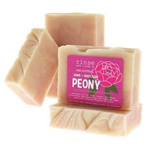 handmade natural bar soap in Peony by Rinse Bath & Body