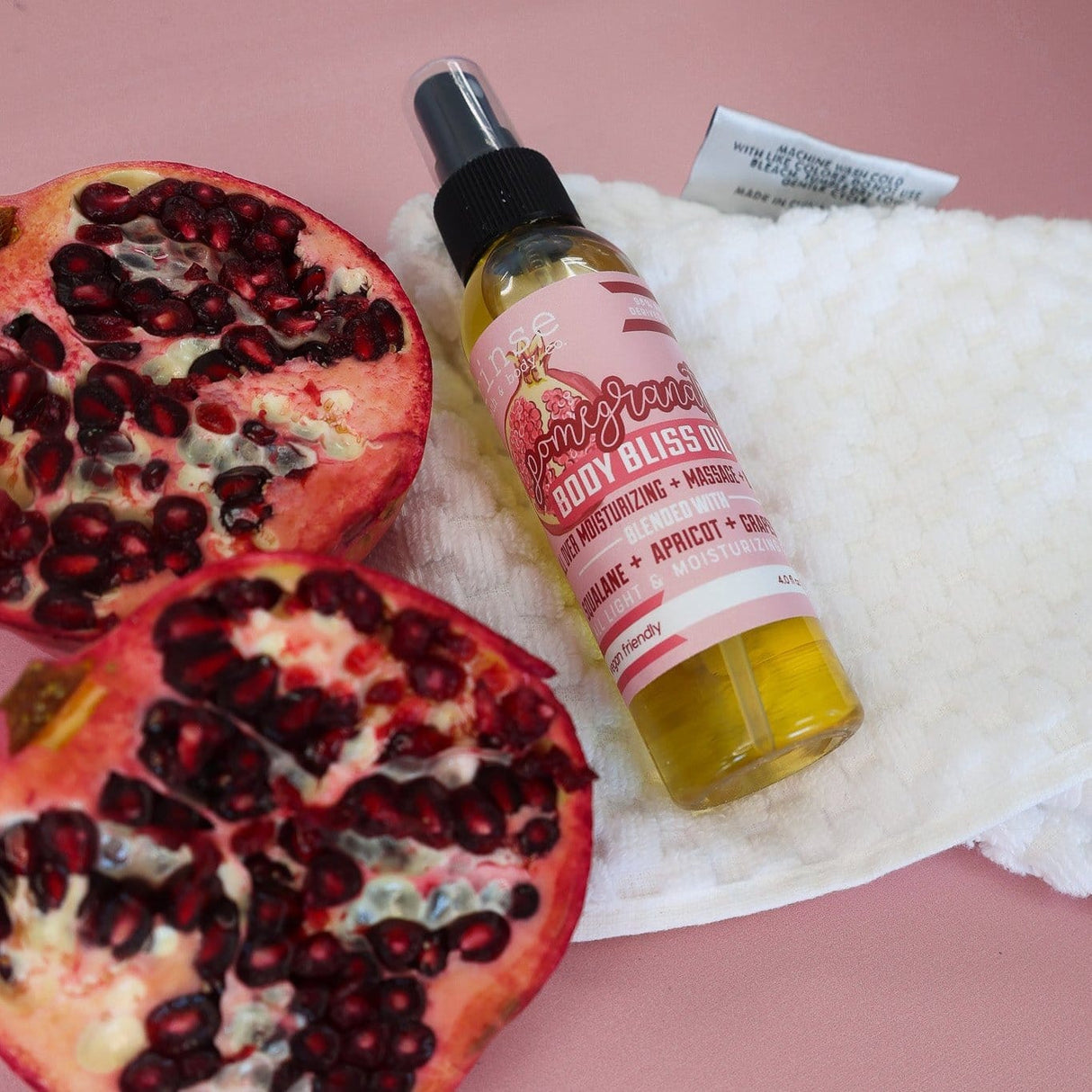 Rinse Tester - Body Bliss Oil - handmade natural product - back label