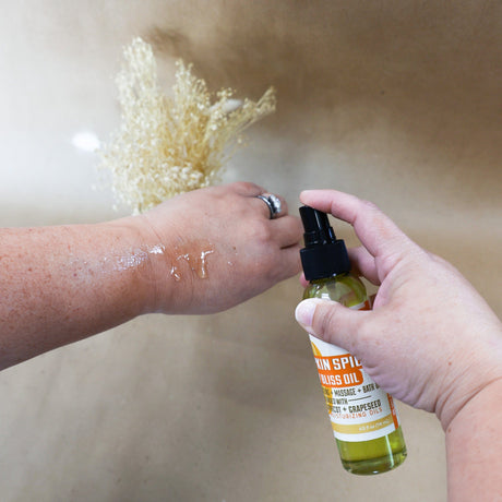 Pumpkin Spice natural body oil from Rinse - essential oil infused - alternate angle