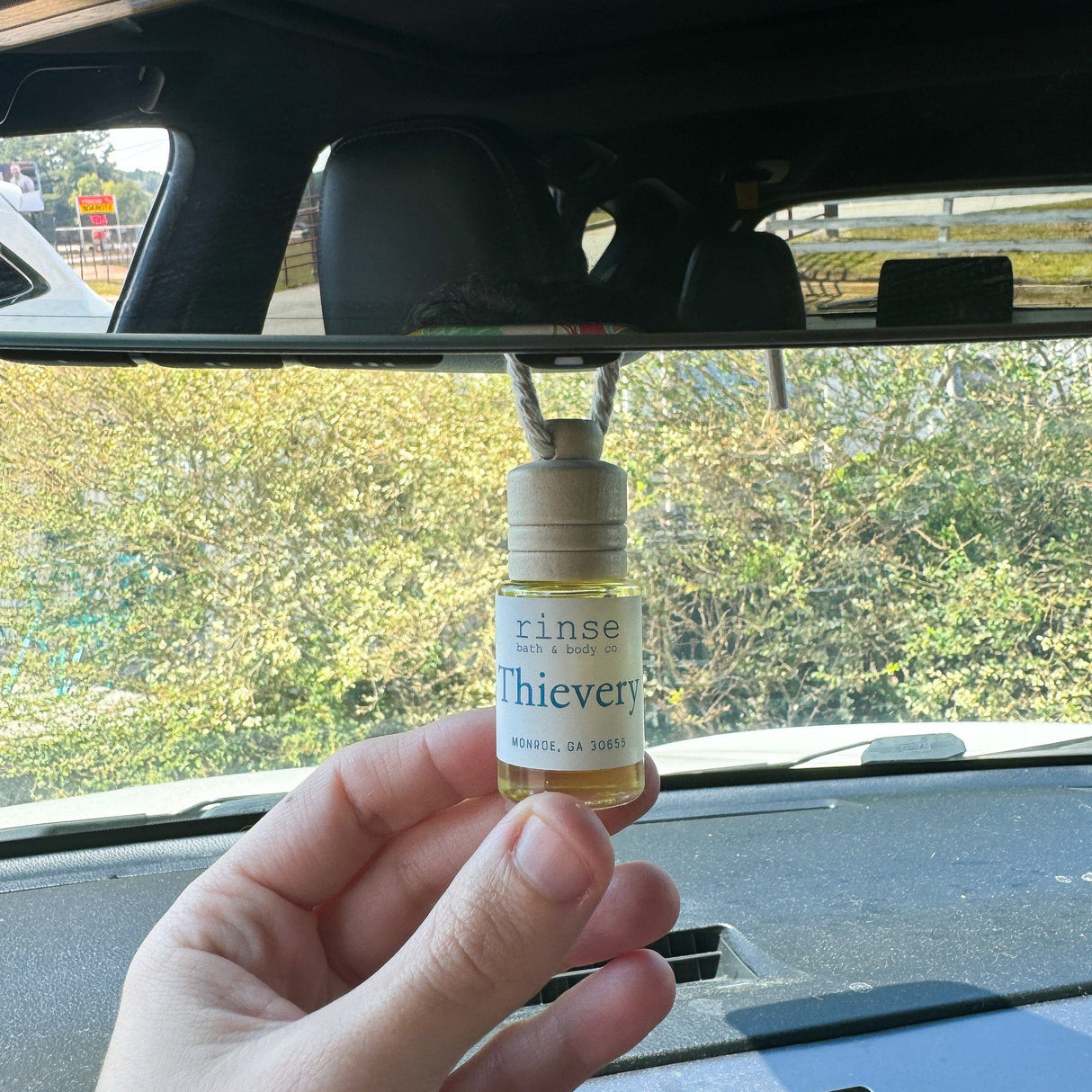 Natural natural car air freshener | Thievery | Rinse Bath & Body Co. - alternate angle