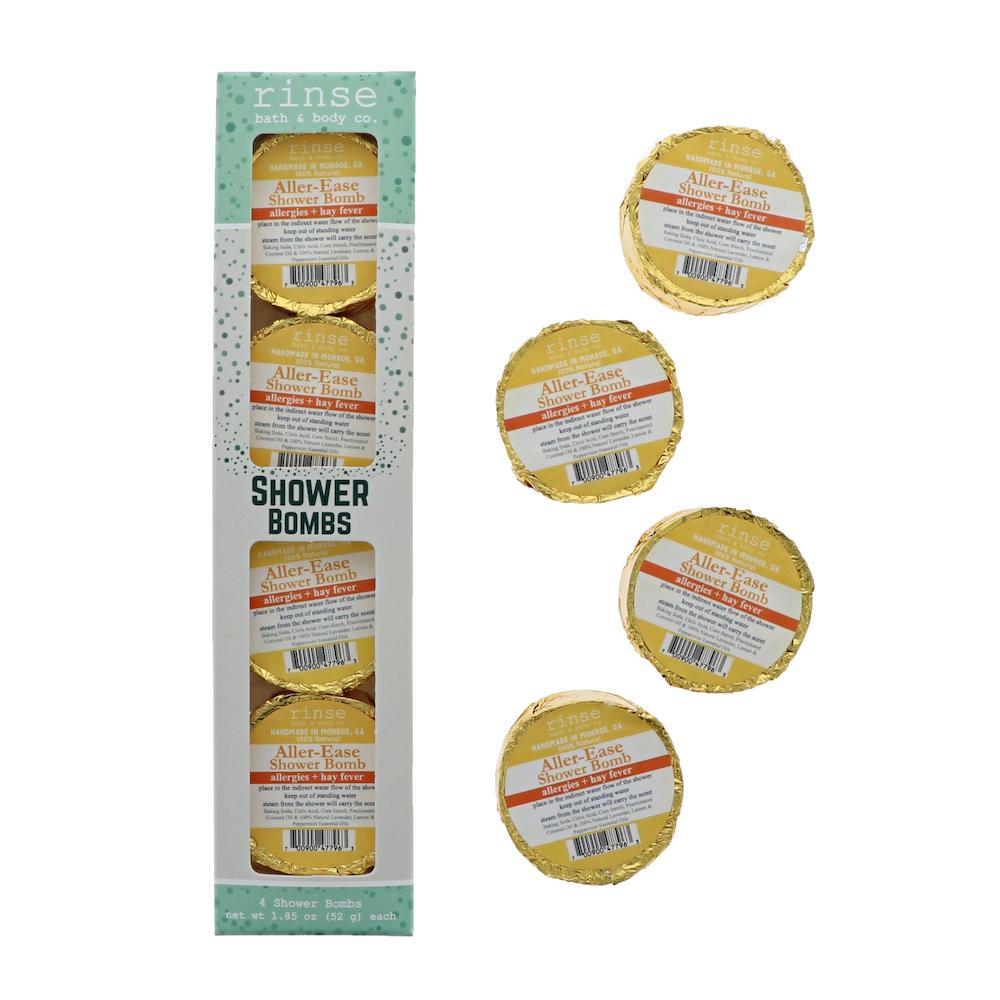 4 Pack Aller Ease aromatherapy shower steamer from Rinse - essential oil powered