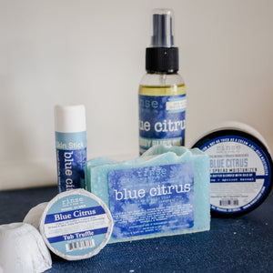 Blue Cirtus handmade natural bar soap from Rinse - paraben-free since 2003 - detail view