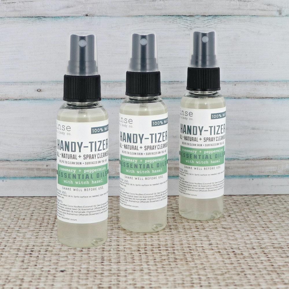 Rinse Rosemary Mint natural hand sanitizer - kills germs naturally - alternate angle