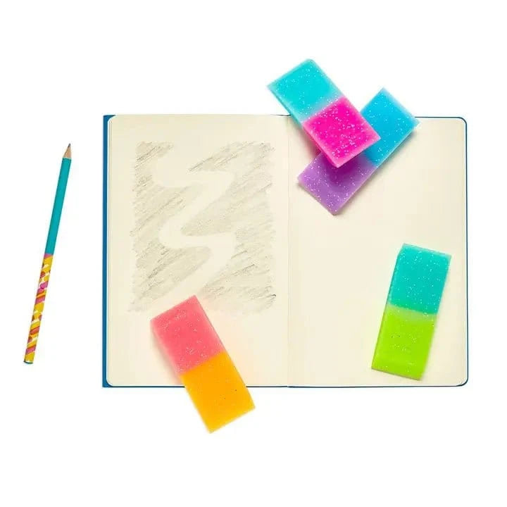 Handmade Oh My Glitter! Jumbo Erasers - naturally derived - alternate angle