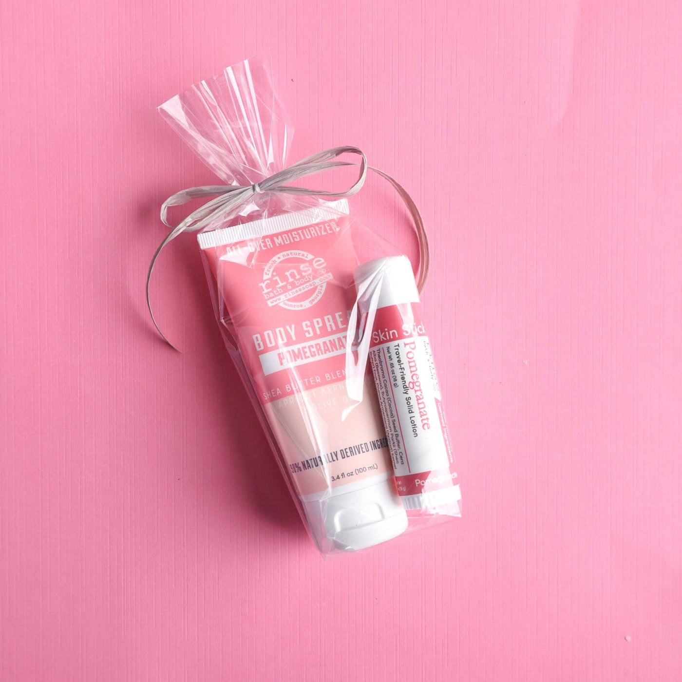 Rinse Pomegranate Lotion & Skin Stick Bundle - curated gift collection - alternate angle