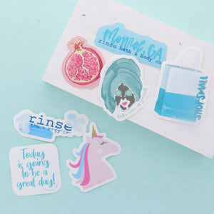 Rinse Shop Small Sticker - handmade with care - alternate angle