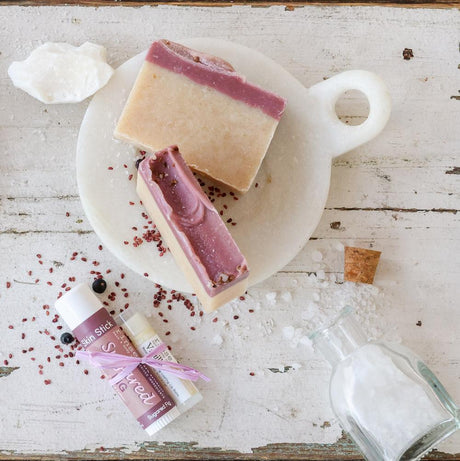 Handmade Sugared Fig handmade natural bar soap - naturally derived - alternate angle